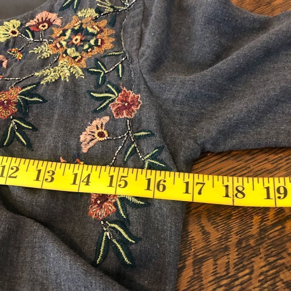 Zara Trafaluc Collection Gray Embroidered Shift Dress - Picture 12 of 16